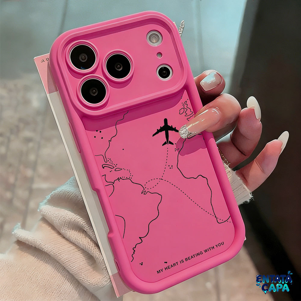 Capa de Anti-Impacto Para iPhone 17 16 15 14 13 12 11 Pro Max Plus Air XR Xs Capinha de Rota De Aeronave Aérea Capas
