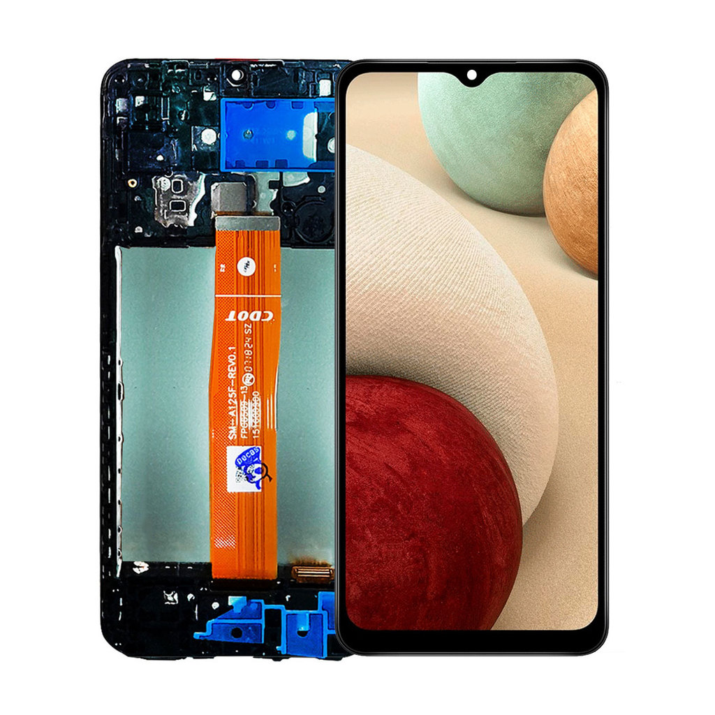 Tela Display Frontal Para Samsung Galaxy A12 (A125 / A127) C/ Aro