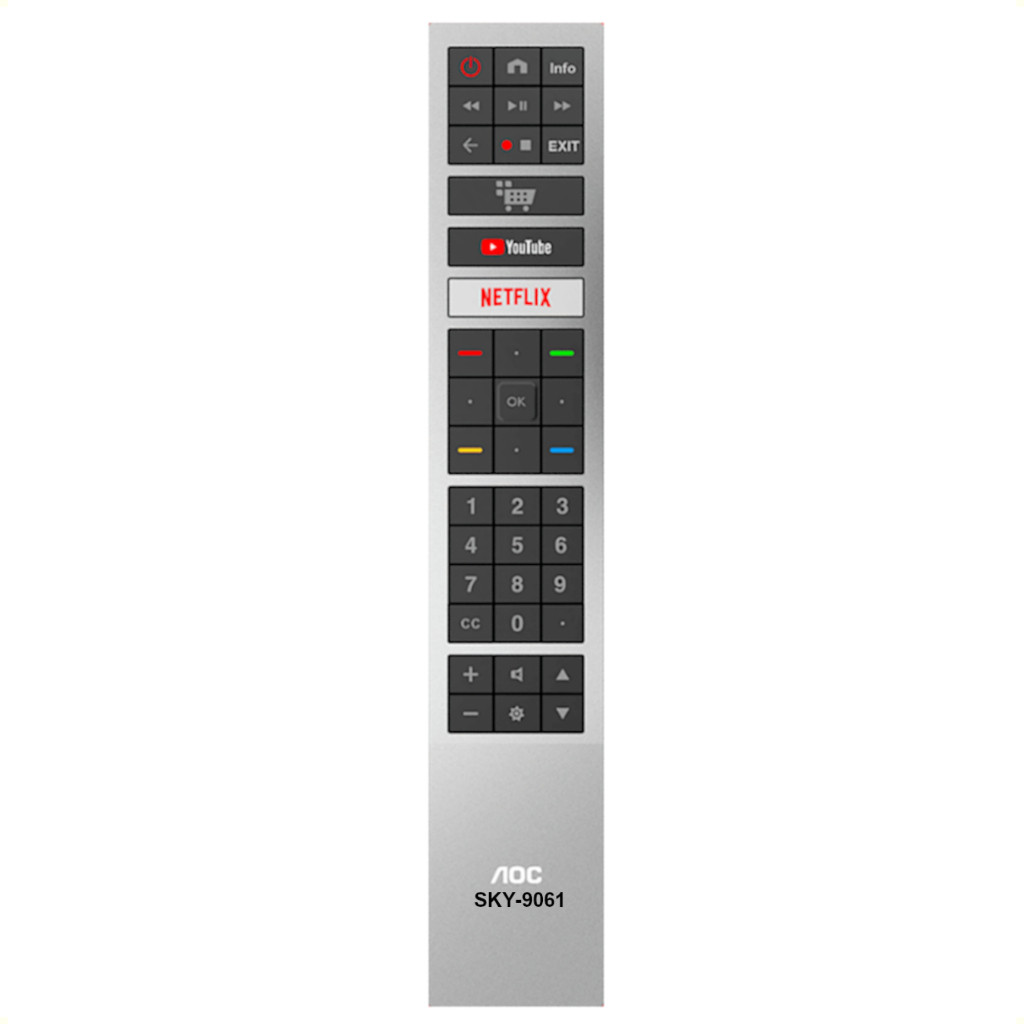 Controle Remoto Tv Aoc Led Smart 4k - Youtube Netflix SKY-9061