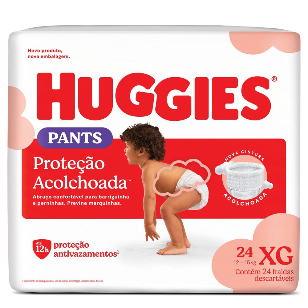 Fralda Huggies Roupinha Proteção Acolchoada Pants XG 24 Unidades