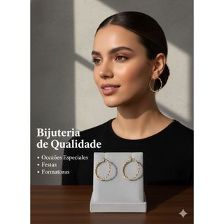 Brinco Argola Grande Dourada Tubular - Estilo Blogueira (Bijuteria Premium)