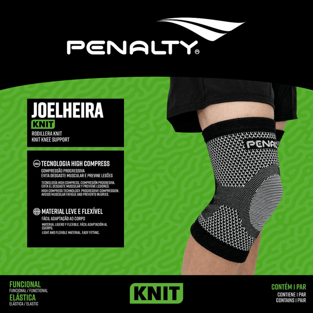 Joelheira Elástica Penalty Knit XXIII – Par Unissex com Compressão - Tamanhos P M G — imagem 2 de 2