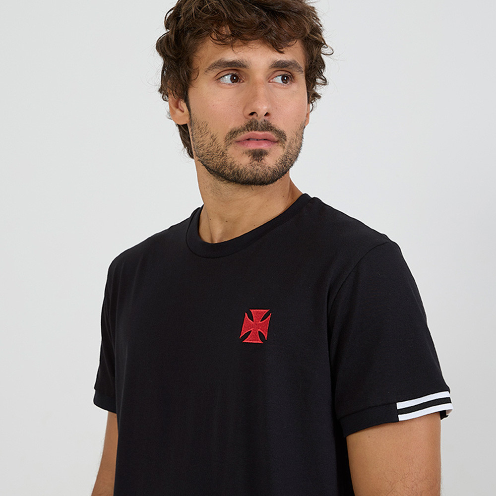 Camisa Vasco Urbana Cruz de Malta Bordada Masculina Oficial
