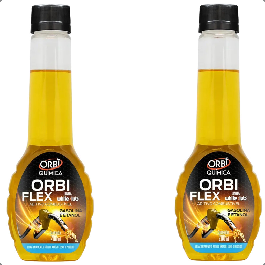 Kit 2 Aditivo de Combustível Orbi Flex Gasolina Etanol Limpa Motor Economia Carro Moto 200ml em Oferta na Shopee
