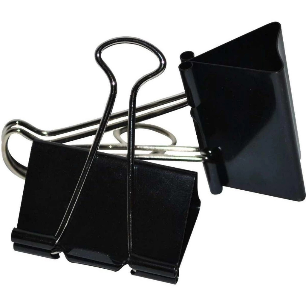 PRENDEDOR DE PAPEL BINDER CLIP 51MM PRETO C/12 JOCAR OFFICE #150; PRENDEDOR METAL BINDE