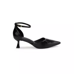 Scarpin Bebecê Salto Baixo Flare Com Fivela