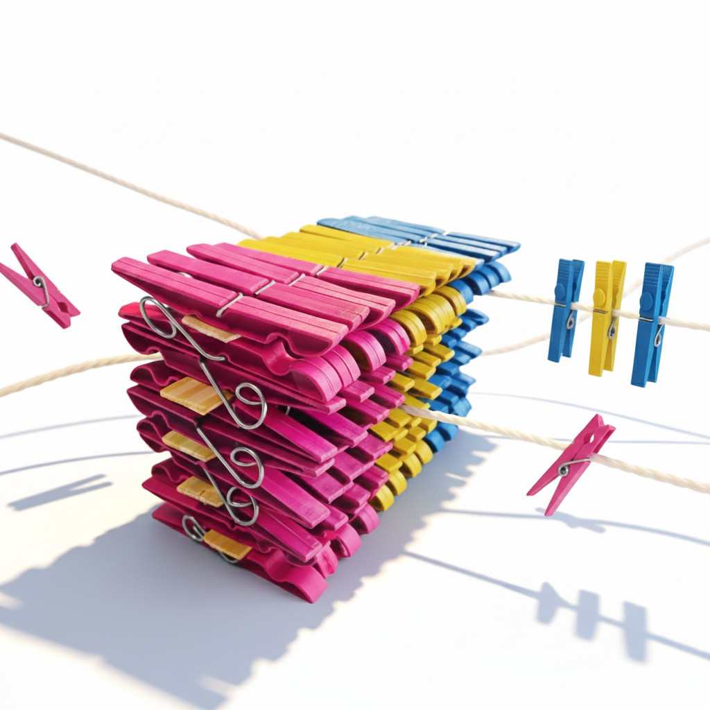 Kit com Pregadores de Roupa Plástico Reforçado - 12 a 60 Unidades