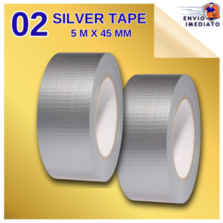 Fita Adesiva Silver Tape Multiuso Fita Prateada Rolo 5 Metros  45mm Resistente Á Prova D'agua Prata Cinza em Oferta na Shopee