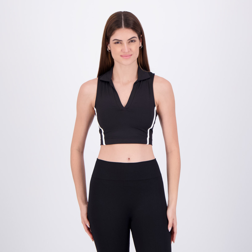 Top Fila Tennis Sports Club Feminino Preto e Branco