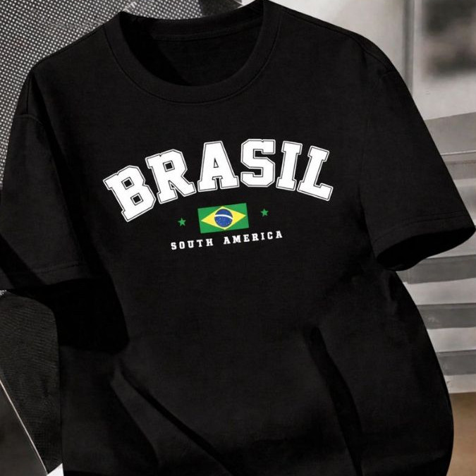 Camiseta Brasil Camisa Copa 2026 Blusa 100% Algodão Futebol Masculina Feminina StreetWear