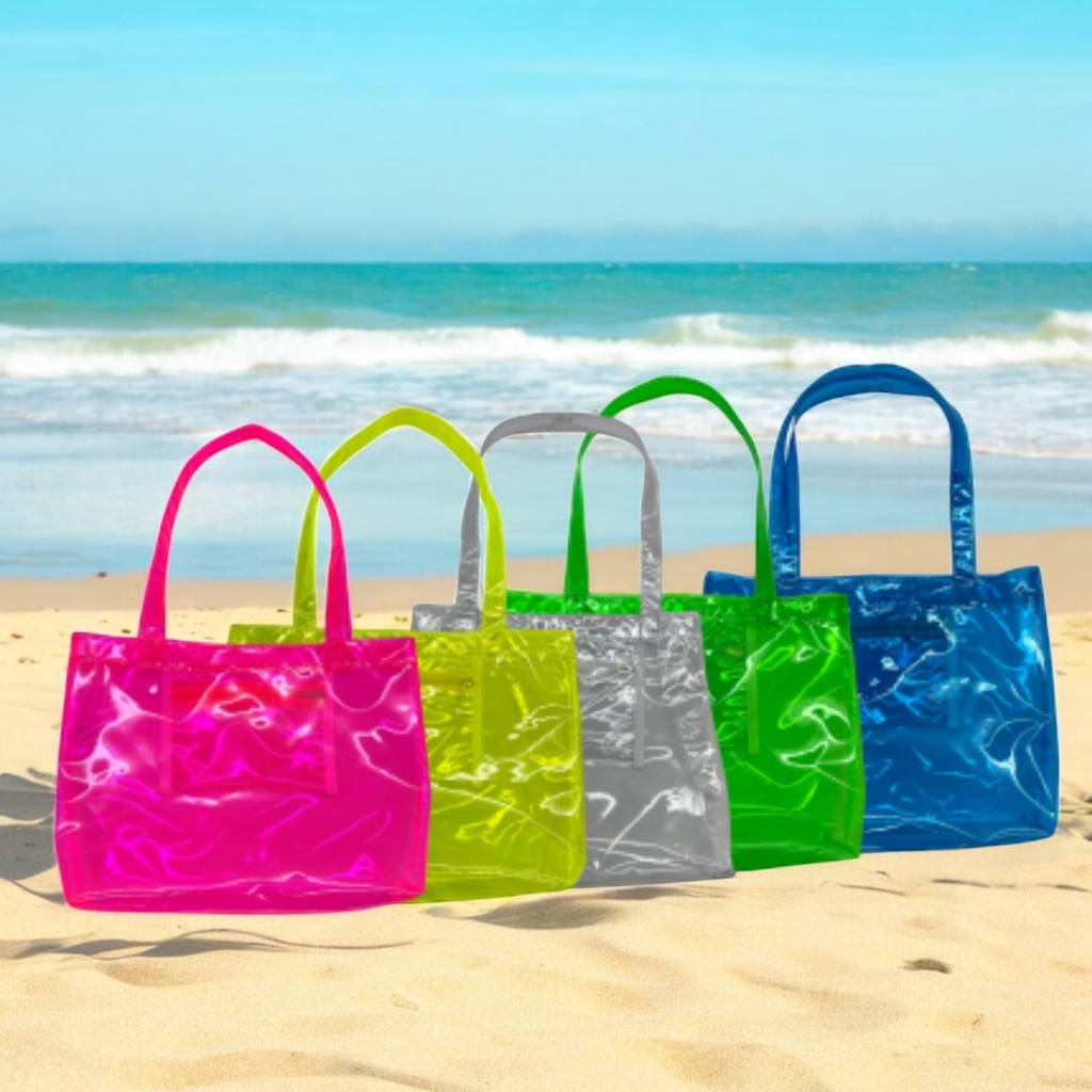 Kit 10 Sacola Praia Transparente