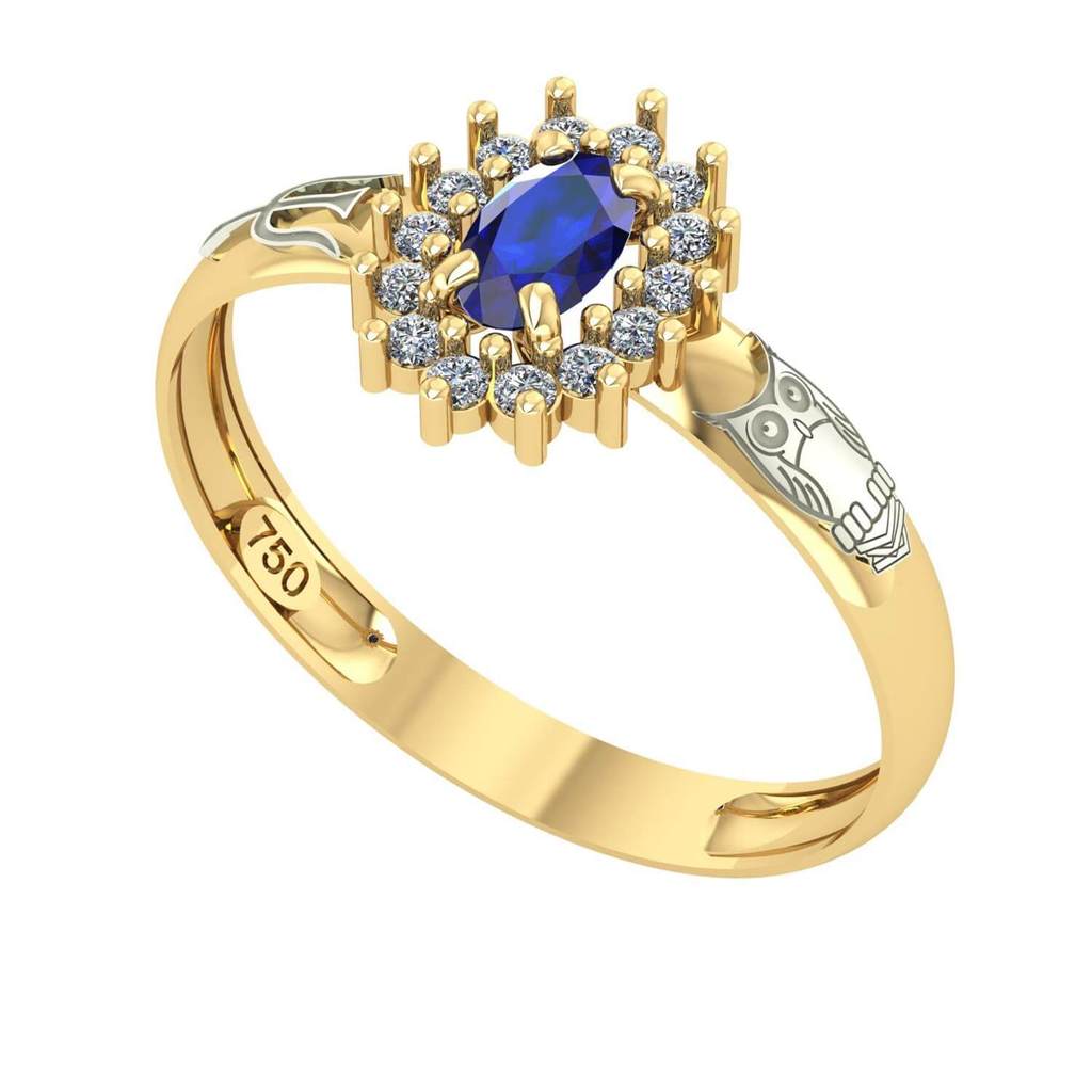 Anel de Formatura Oval Psicologia Ouro 18k/750