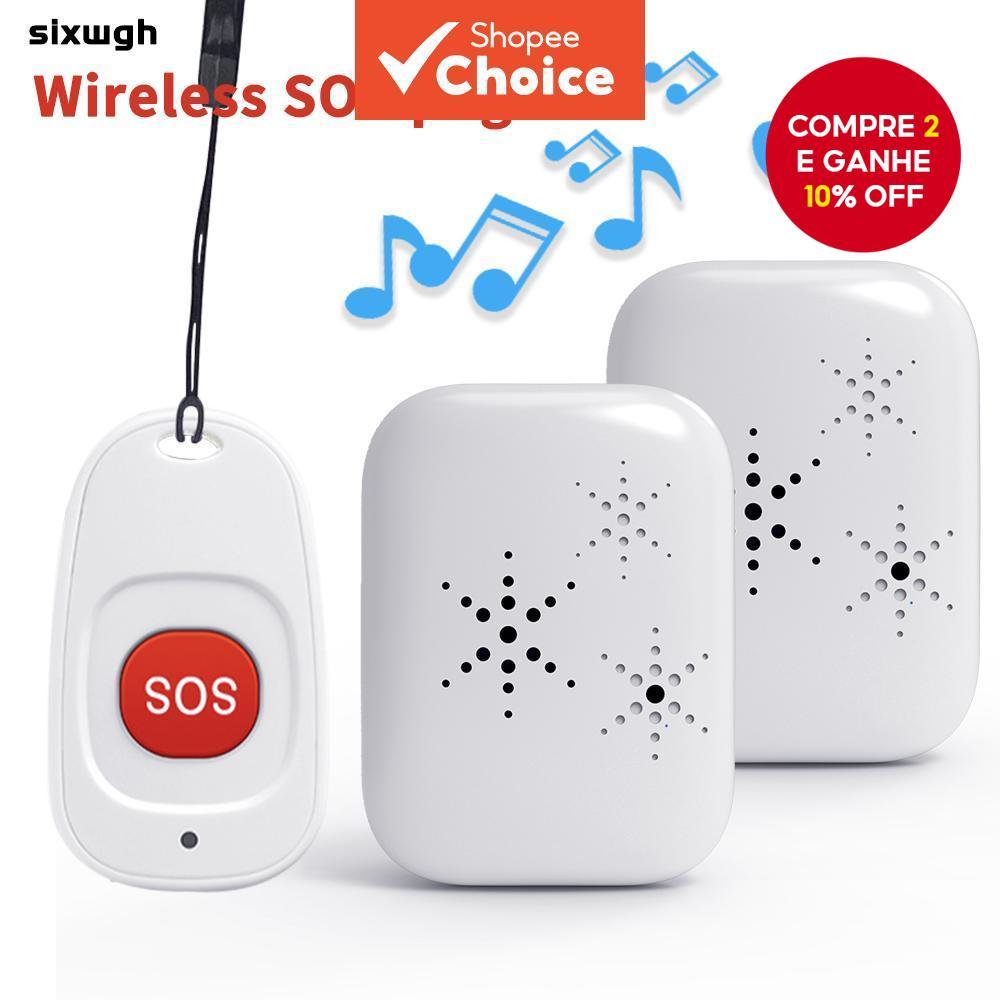  Botão SOS sem fio para cuidadores de idosos, pager de emergência em casa, campainha de emergência remota para pacientes