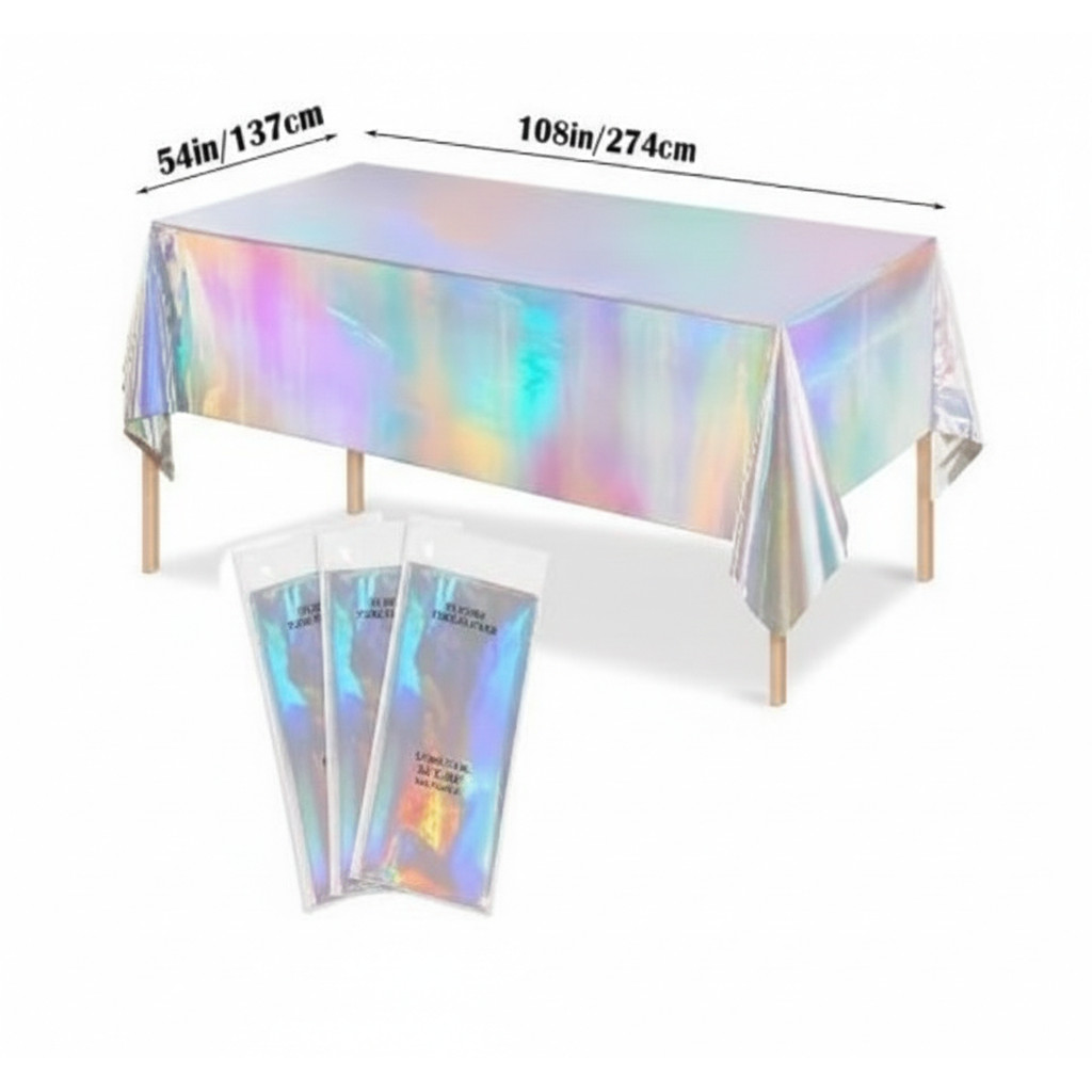 Toalha de Mesa Metalizada Brilhante para Festa Decoração Aniversário Enfeite  Surpresa 2,74x1,37m em Oferta na Shopee