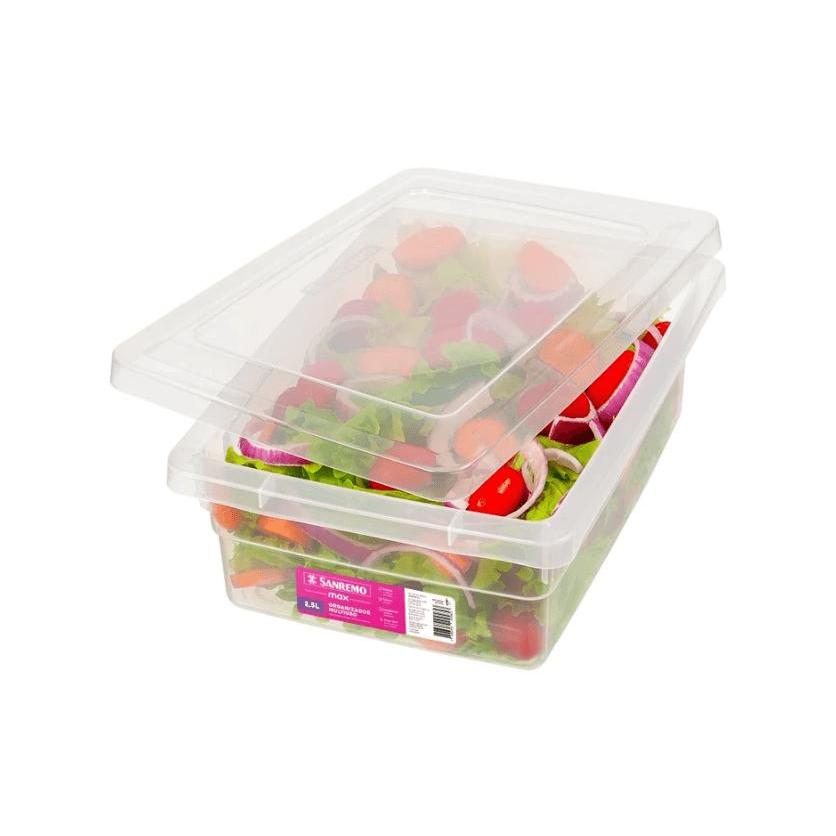 Organizador Multiuso Plástico Transparente 2,5L Max Sanremo