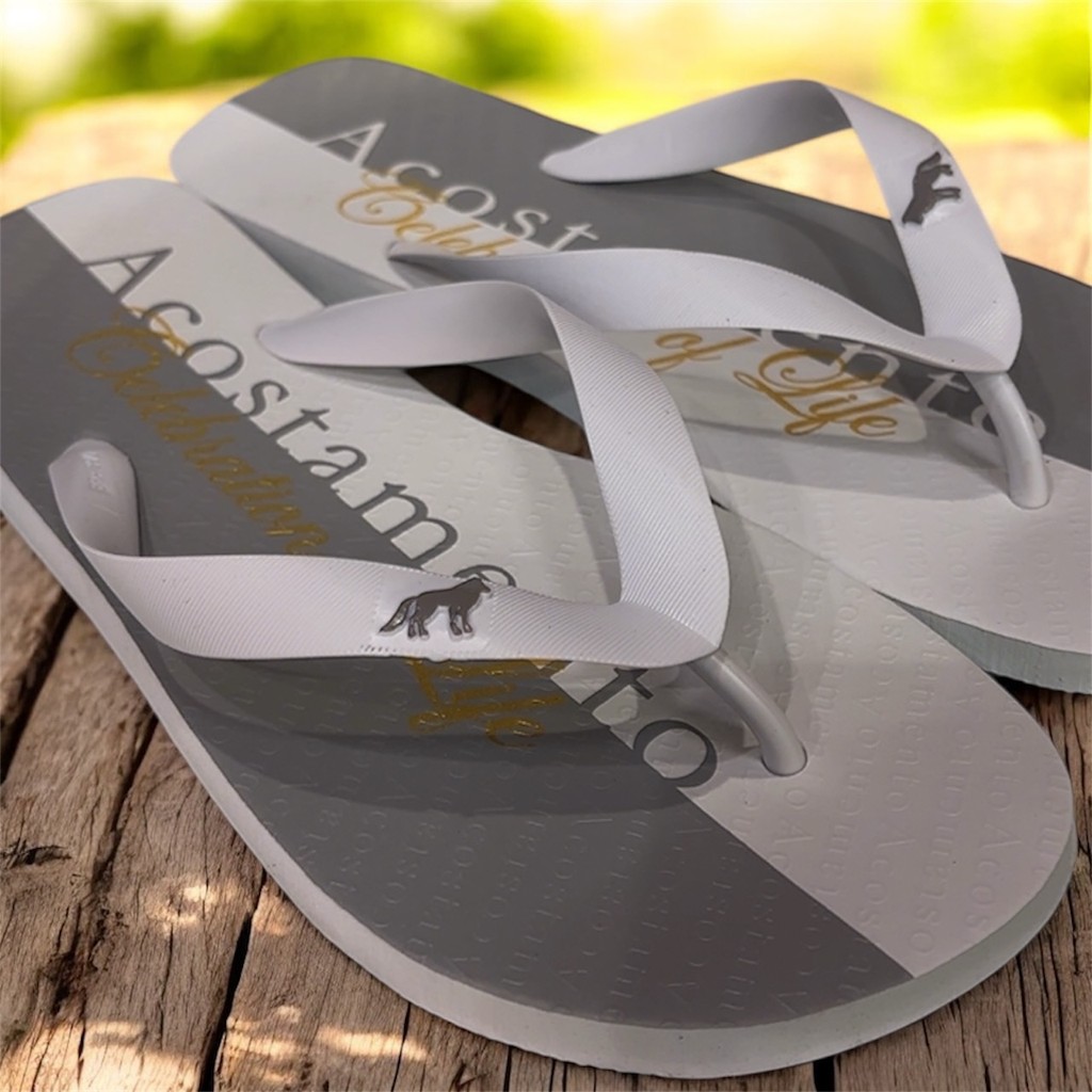 Chinelo Acostamento Dupla Cor - Branco