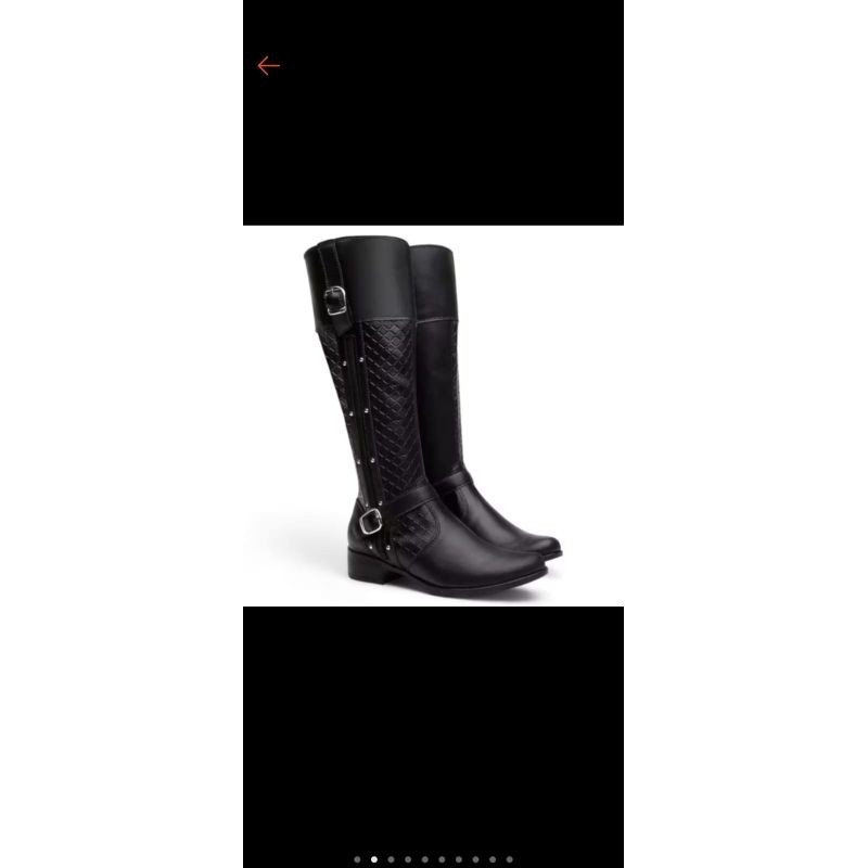 BOta CAno longo em couro sintético