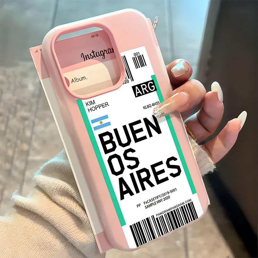 Passagem Aérea Personalizada Capa Capinha Para iPhone 17 Air 16 15 14 Plus 13 12 11 Pro Max 16e 2 Em 1 Fosco Argentina