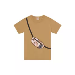 Camiseta infantil menino com aplique interativo de pochete Brandili