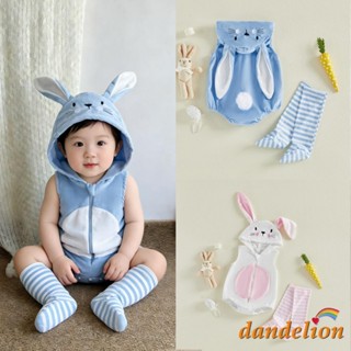 Fantasia De Coelhinho Da Páscoa Para Meninos/Meninas , Sem Mangas , Capuz , Zíper , Macacão Listrado , Meias Longas , Ro em Oferta na Shopee