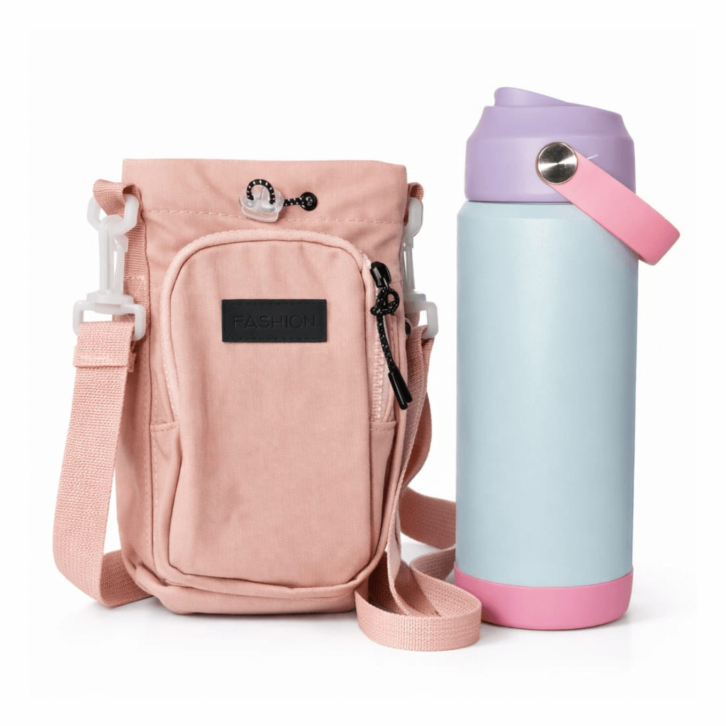 Bag Garrafa Porta Celular Moderna + Garrafa Térmica 500ml