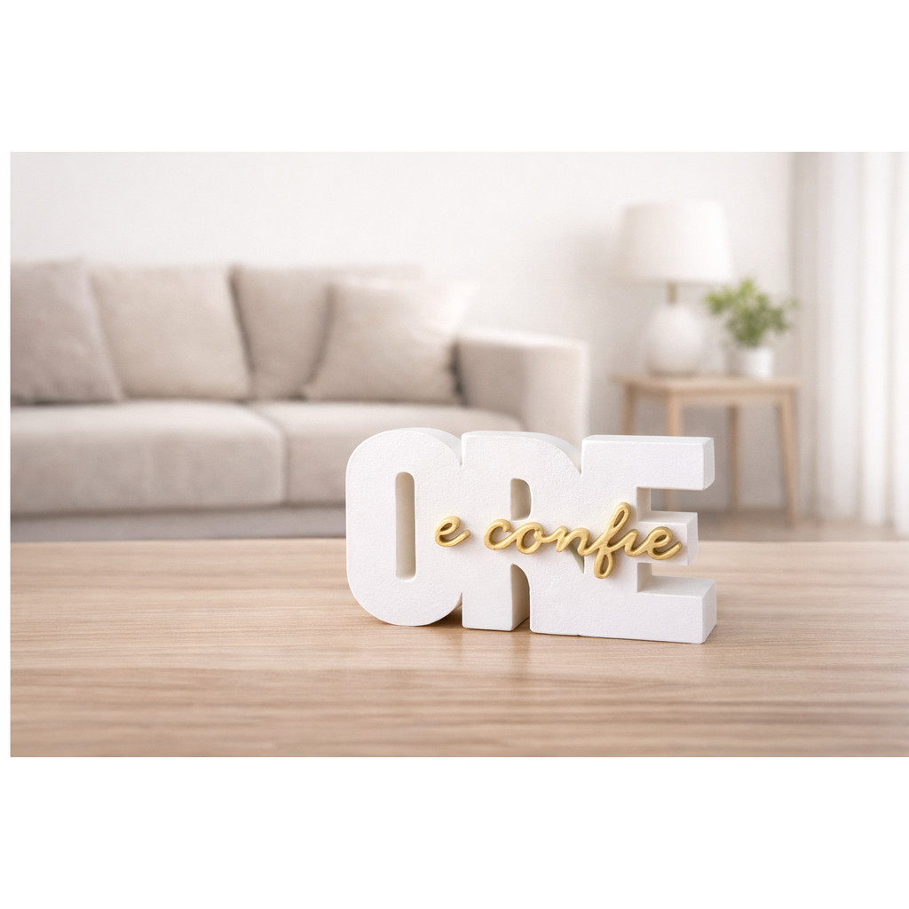 Letreiro decorativo Ore e Confie Decoração Cristã  Presente Religioso pascoa religião catolico