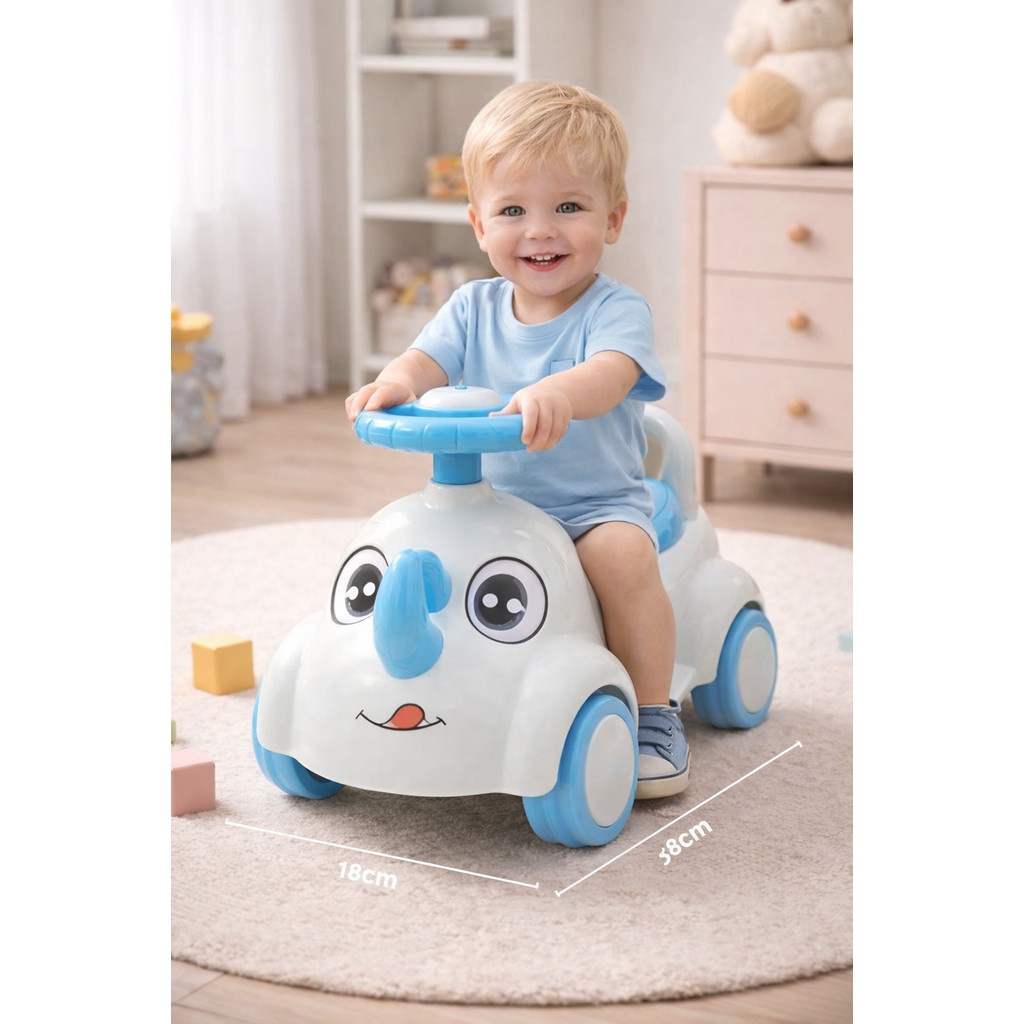 🔥 Andador Infantil Rinoceronte Azul Educativo Didático Bebê