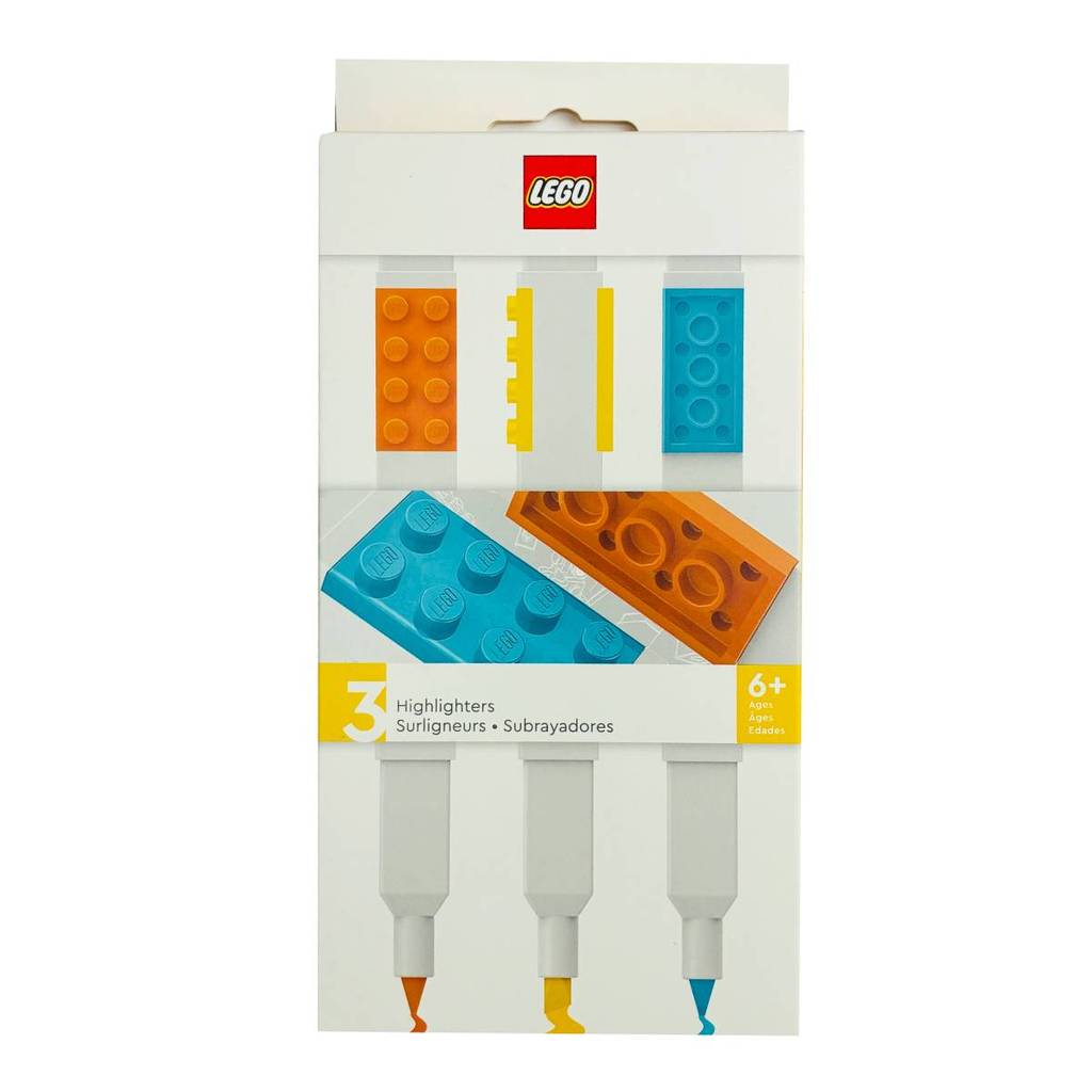 Pincel marca texto Lego com 3 unidades Jandaia em Oferta na Shopee