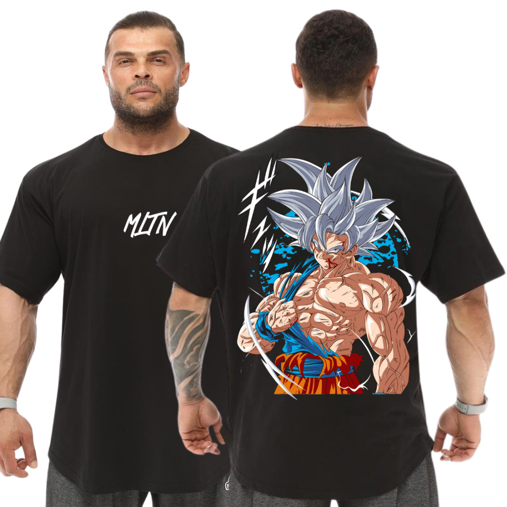 [Camiseta Premium em Algodão Puro]GXG Camiseta 100% Algodão Oversized Unissex Anime DBZ Super Saiyajin Lendario Academia