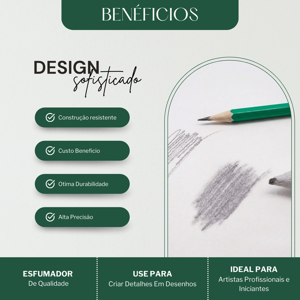 Detalhes do Esfuminho N1 Ao N6 Profissional Para Desenho Kit Com 6 Peças Durável Para Sombra Suave E Efeitos Visuais