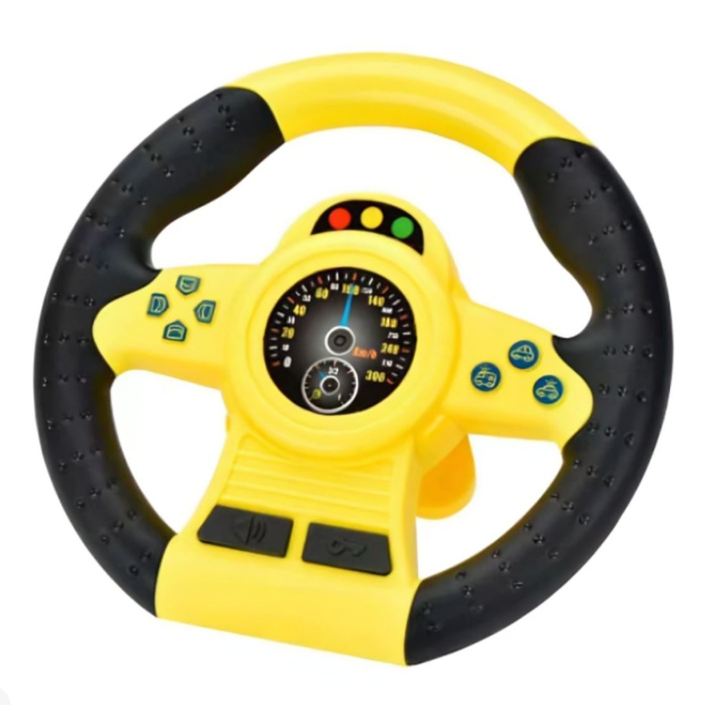 Volante Brinquedo Simulador Interativo Som Gira 360 Com Ventosa