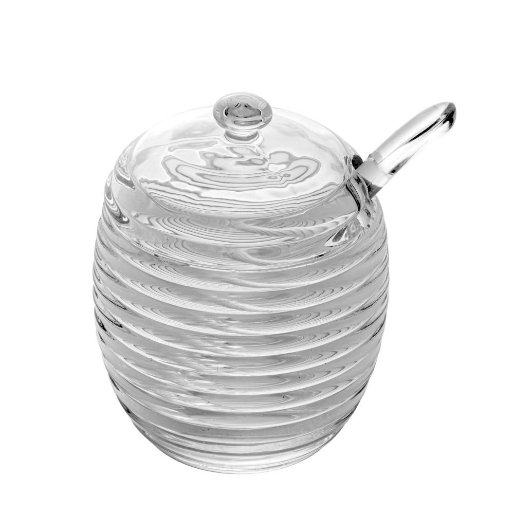 Açucareiro com Colher e Tampa Lyor Colméia de Cristal 210ml