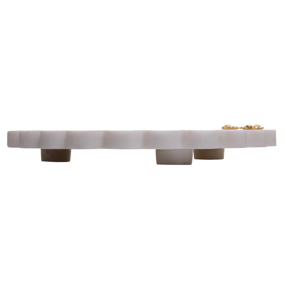 Tábua Redonda Decorativa Wolff New Bee 30,5cm x 3,5 Mármore