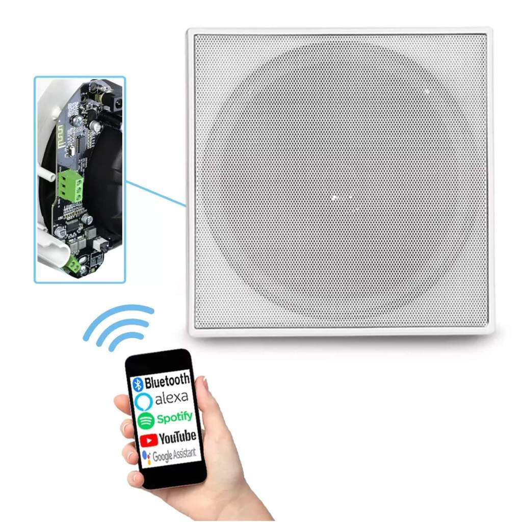 Arandela Quadrada Branca Ativa Tweeter 70W 8Ohms Bluetooth Bivolt Orion - 2LSAT78QB