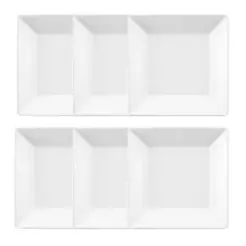 Jogo De 6 Pratos Sobremesa 20x20 Cm Oxford Quartier White