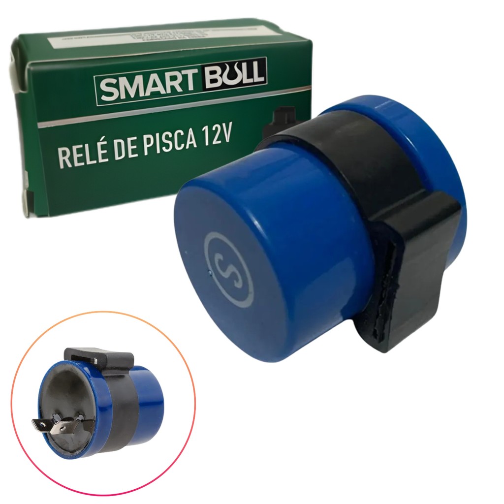 RELÉ PISCA 12V UNIVERSAL 2 PINOS REDONDO SMARTFOX HONDA YAMAHA SUZUKI DAFRA SHINERAY AVELLOZ