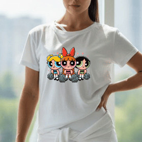 Camiseta Feminina Fitness Meninas Superpoderosas Academia Unissex 100% Algodão Estampa Exclusiva