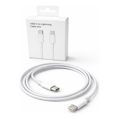 Cabo Usb-c Lightning Apple 1m  Carga Rápida Branco 1m Usb Branco iPhone 6 7 8 x xr 11 12 13 14