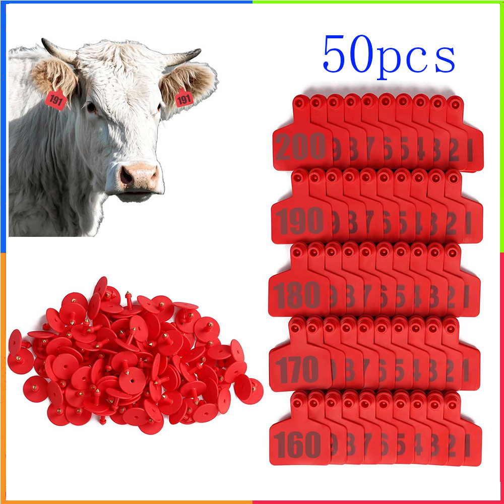 Ferramenta de gestão de identificação de gado 50 brincos de identificação Números 151-200 Material PE