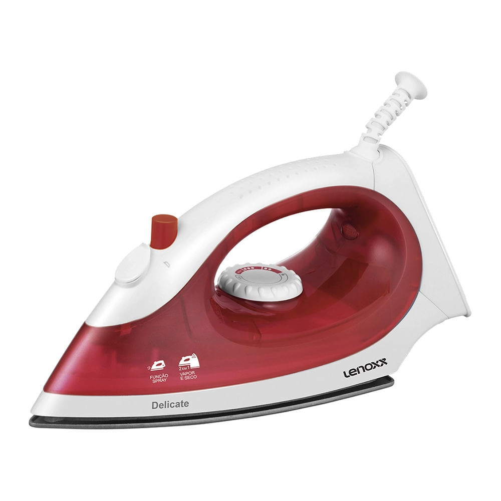 Imagem Ferro de Passar Roupa a Vapor Lenoxx Delicate PFF657 Vermelho 127V