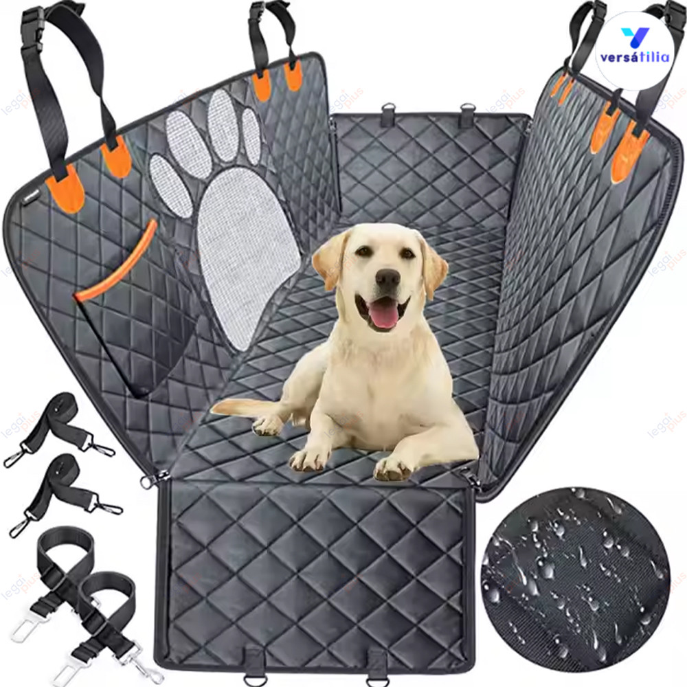 Capa Protetora 5 em 1 para Pets: Impermeável com Cinto de Segurança para Carro