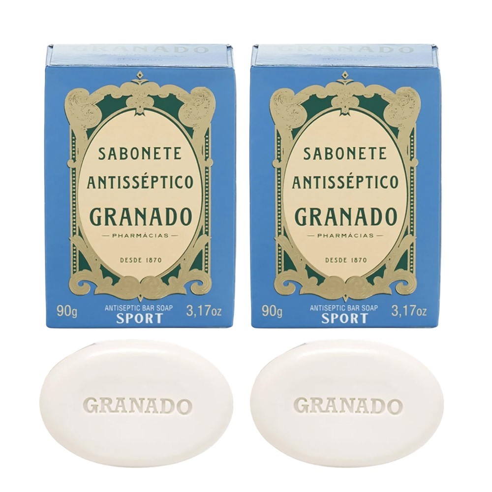 Kit 2 Sabonete Phebo Granado Antisséptico Sport Anti Acne e Oleosidade em Barra 90g