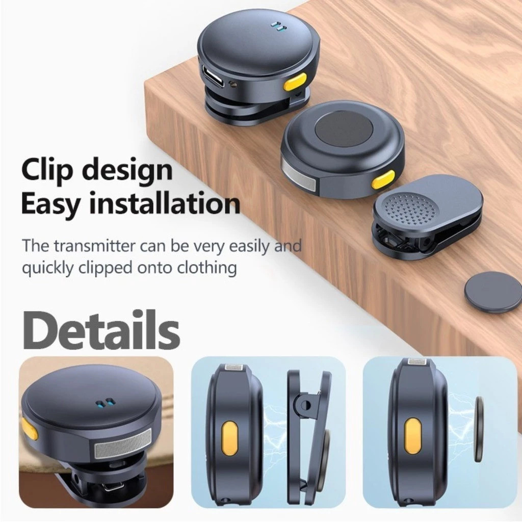 Microfone De Lapela Sem Fio Magnético Cancelamento De Ruído Para iPhone Android Type-c de vídeo/TikTok/Vlog super