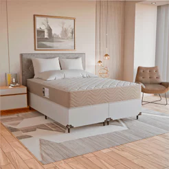 Cama Box Queen + Colchão Ortopédico Prime D45 - 158x198x22cm