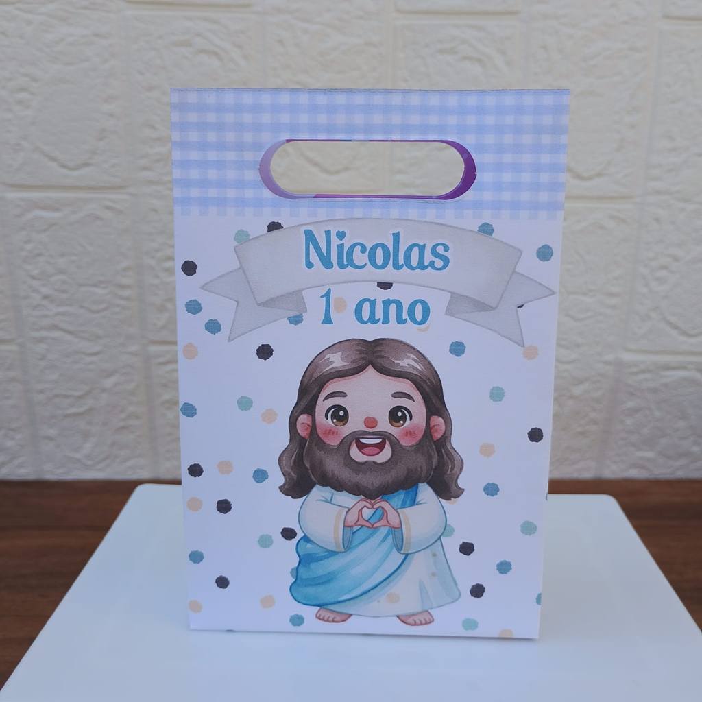 PEGUE E MONTE Lembrancinha Sacolinha Surpresa PP Personalizada Boca de Palhaço JESUS MENINO FESTA ANIVERSARIO