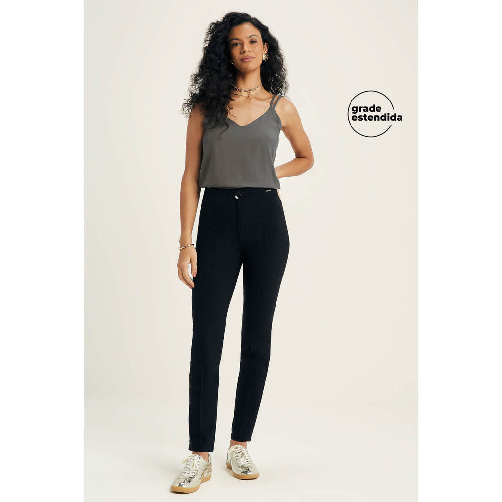Calça Feminina Nervuras Marialícia Preto