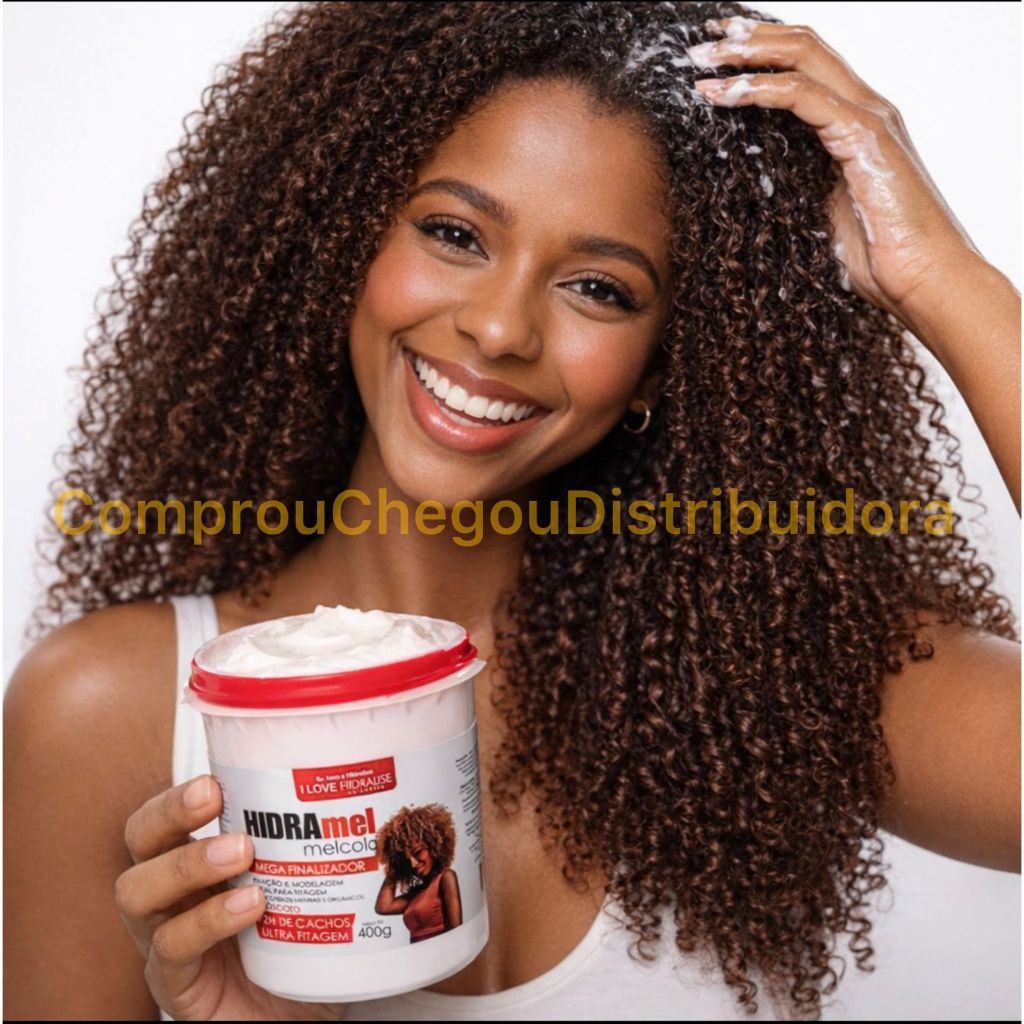 Máscara Mel Cola Hidra Mel 400g Mega Finalizador 72h Cachos Ultra Fitagem Cabelo Crespo Cacheado