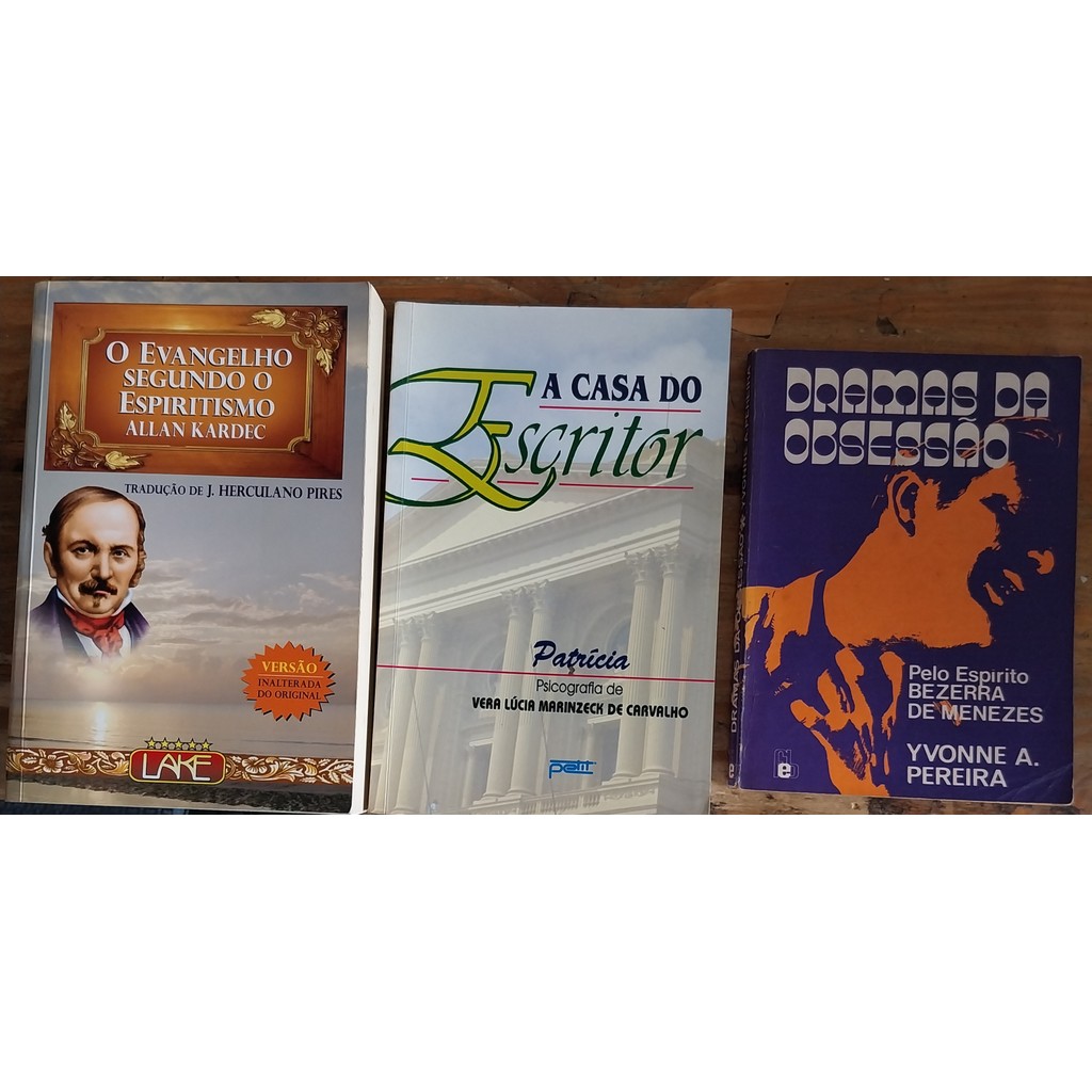 LIVRO, KIT(3), ESPÍRITA, 1. DRAMAS DA OBSESSÃO, 2. A CASA DO ESCRITOR, 3. O EVANGELHO SEGUNDO O ESPIRITISMO, FEB