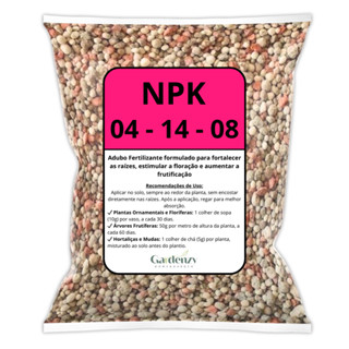 Adubo Fertilizante NPK 04-14-08 - Ideal para Floração, Enraizamento e Frutificação em Oferta na Shopee