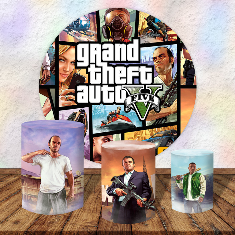 GTA 5 + kit capa painel redondo 1.5m + 3 capas de cilindros | Envio Rapido em Oferta na Shopee